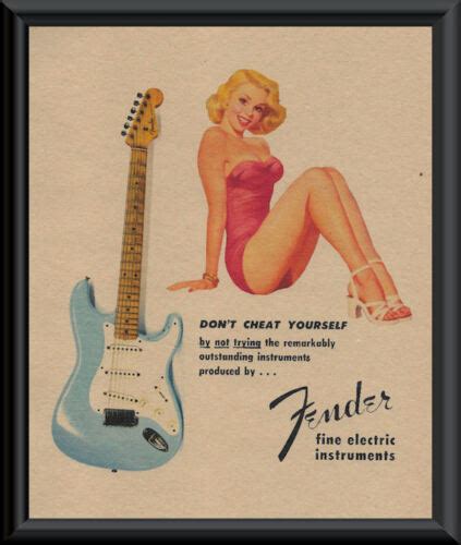 S Fender Stratocaster Pin Up Girl Poster Reprint On S Paper P Ebay