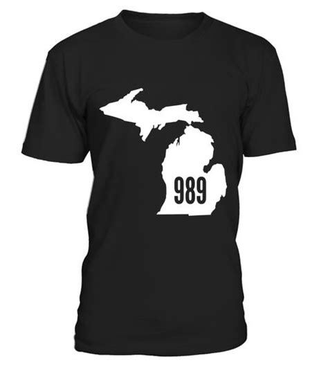 989 Michigan State Outline Area Code Pride T Shirt Special Offer
