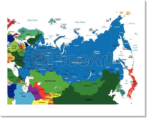 Russia Political Map States