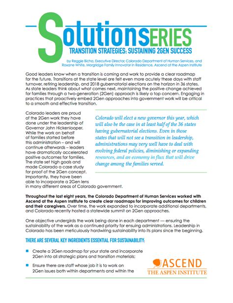 Transition Strategies Sustaining 2gen Success Ascend At The Aspen