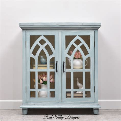Blended Blue Curio Cabinet Upscale Furniture Design Llc Tulip Design