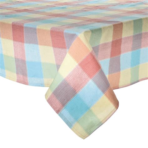 Create Your Spring Table Starting With This Bright Plaid Jacquard Tablecloth A Rainbow Of