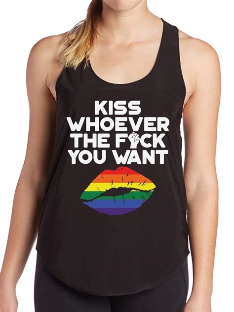 Kiss Whoever The Fck You Want Tshirt Lgbt Month Pride Tank Top Tee