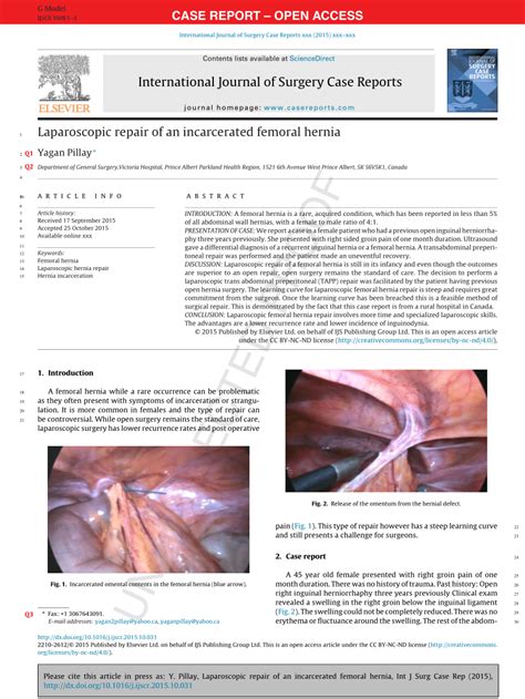 Case Report Incarcerated Femoral Hernia Containing Ovary Unusual