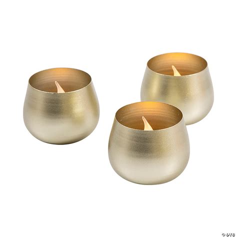 Gold Metal Votive Candle Holders 12 Pc Oriental Trading