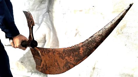 Restoration Grim Reaper Scythe Giant Restore Melee Weapon Antique