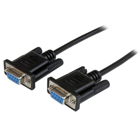 1m Black Db9 Rs232 Serial Null Modem Cable Ff