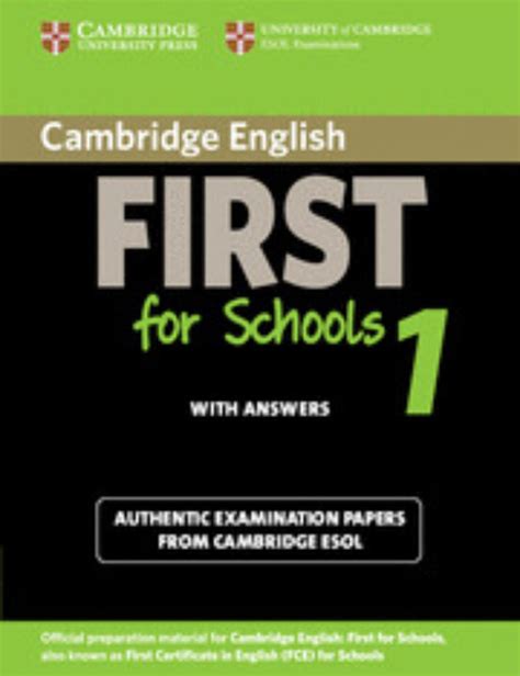 Cambridge English First For Schools 1 Student S Book With Answers Vv