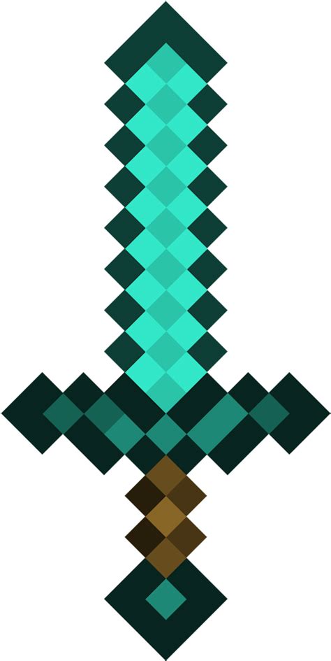 Transparent Diamond Sword Png Minecraft Diamond Sword Clipart Full