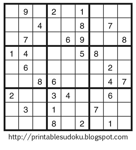 Free Sudoku Printables Easy