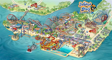 Indiana Beach Boardwalk Resort Map Illustration