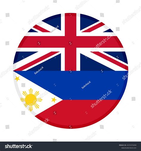Circle Icon Union Jack Filipino Flags Stock Vector Royalty Free
