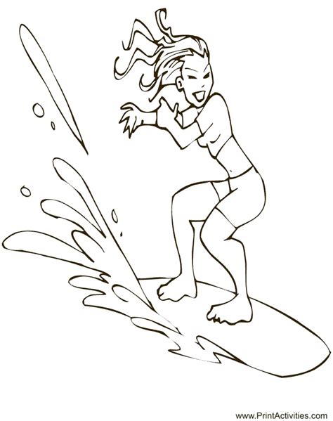 Surfing Coloring Pages At Free Printable Colorings