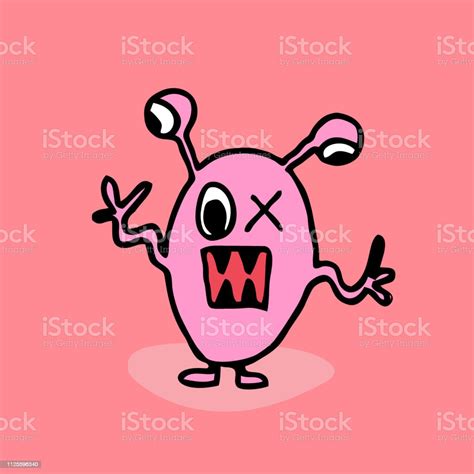 Alien Character With Pink Rebel Girly Style Stock Illustration