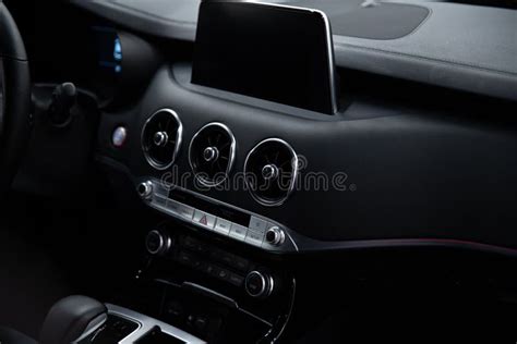 Modern Car Multimedia Screen And Dashboard With Car Air Condition
