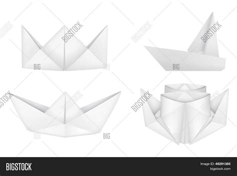 Origami Ships Set Vector And Photo Free Trial Bigstock
