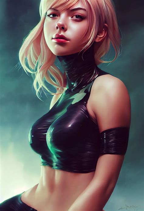 Gwen Stacy Covered In Sticky Black Oil By Artgerm Midjourney