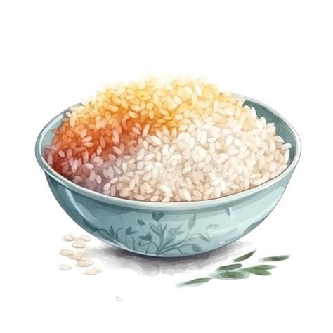 Rice Bowl Watercolor Stock Illustrations 229 Rice Bowl Watercolor