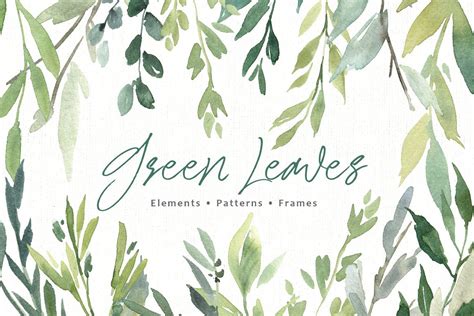 Watercolor Greenery Green Leaves Png 143939 Illustrations Design
