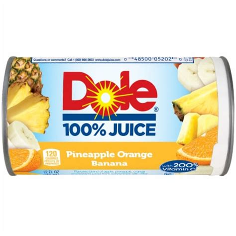 Dole Pineapple Orange Banana 100 Fruit Juice Drink 12 Fl Oz Jay C