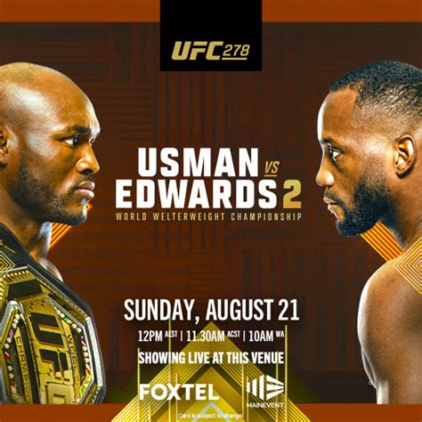 Ufc 278 Usman Vs Edwards 2 Silks Darwin