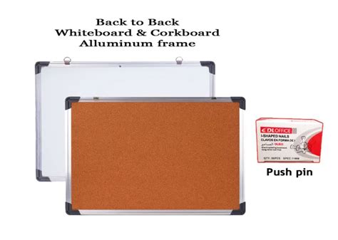 Back To Back Cork Board Whiteboard Aluminum Frame With 1box50pcs Push