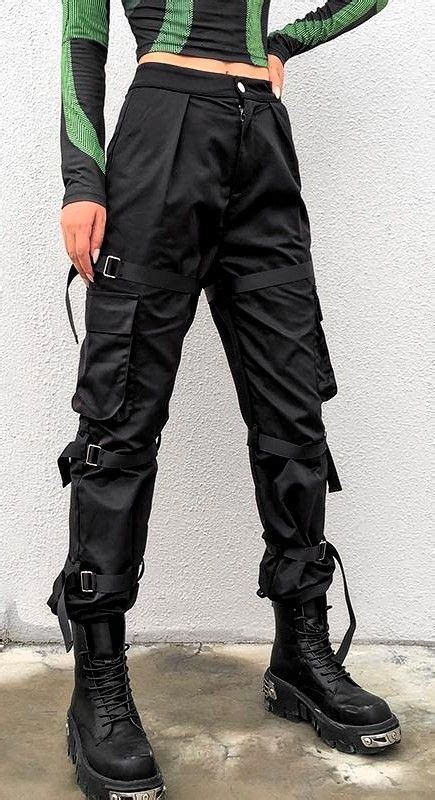 Rinsed black, rinsed grape green leaf, rinsed desert sand, and rinsed pebble. Black Cargo Pants With Ribbon Pockets in 2020 | Black ...