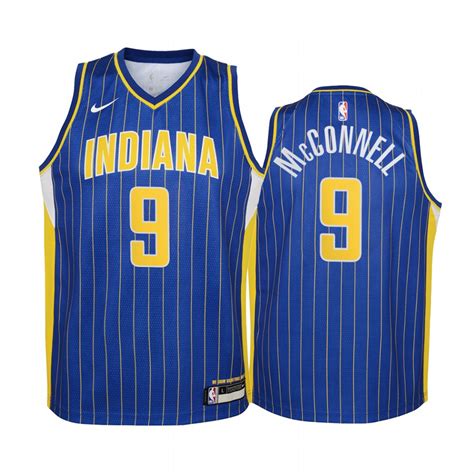 Indiana Pacers Tj Mcconnell 2020 21 City Edition Blue Youth Jersey