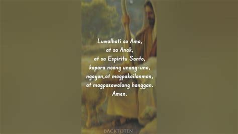 Glory Be In Tagalog Prayer Tagalogprayer Lordsprayer Glorybe Youtube