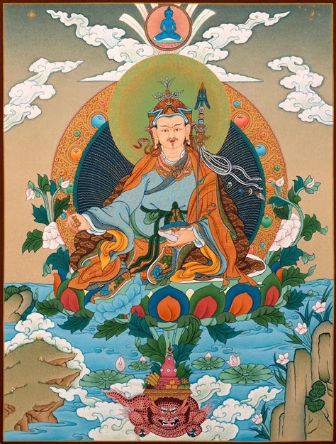 Guru Rinpoche Guru Padmasambhava Thangka Brocadeless Thangka Exotic