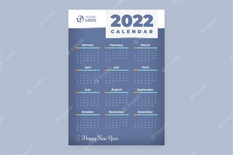 Premium Vector 2022 Calendar Template