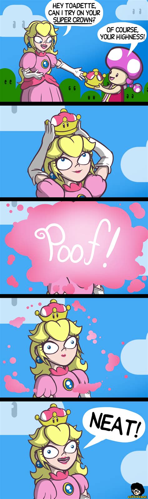 Peach Tries On The Super Crown By Thecittiverse On Deviantart