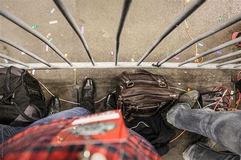 Journalists Feet Standing At An Event Barrier By Stocksy Contributor Holly Clark Stocksy