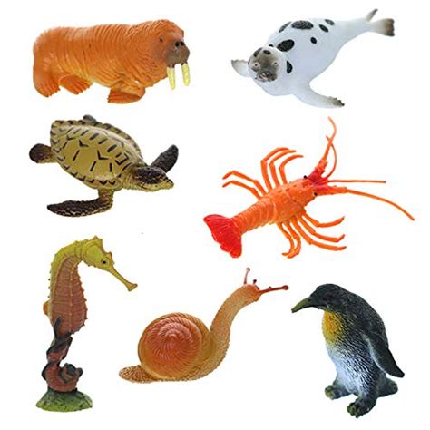 Texpress 60 Pcs Assorted Ocean Sea Animals Figures Realistic Sea