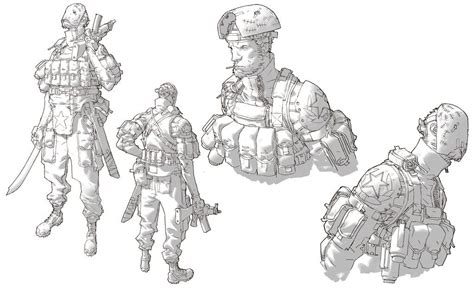 Army Of 2 40th Day Comic Art Character Design Inspiration