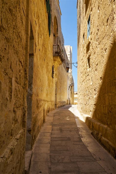 The Narrow Street Of Mdina The Old Capital Of Malta Stock Image