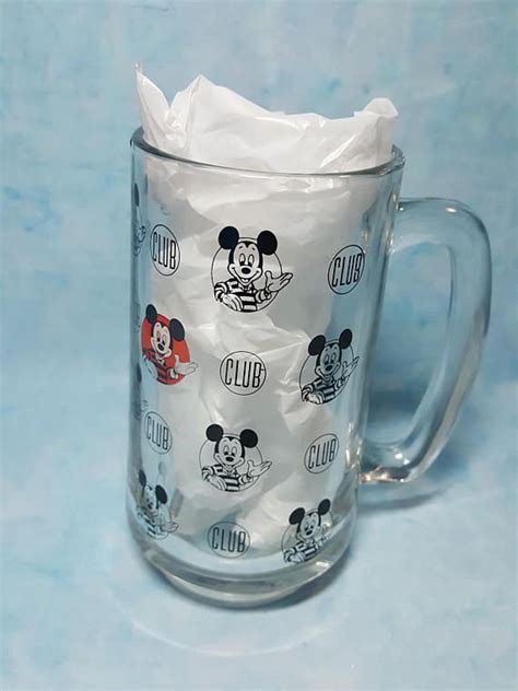 Mickey Mouse Glass Mug Mickey Mouse Club Disney Mug Etsy