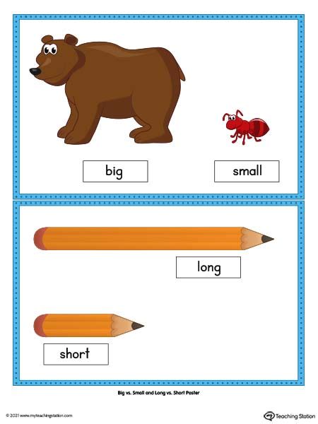 Big And Small Teaching Poster Cards Color