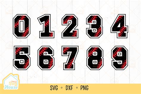 Baseball Stitches Numbers Svg Graphic By Veczsvghouse · Creative Fabrica