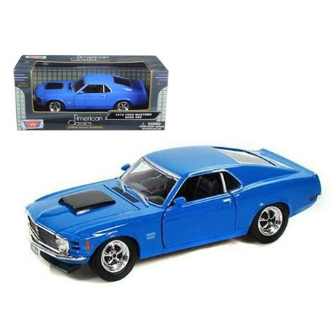 1970 Ford Mustang Boss 429 Blue 124 Diecast Model Car By Motormax