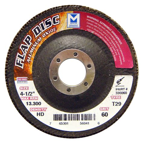 Mercer Aluminum Oxide Flap Disc 4 12 X 78 120grit High Density T27