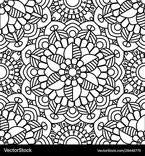 Mandala Seamless Pattern Royalty Free Vector Image
