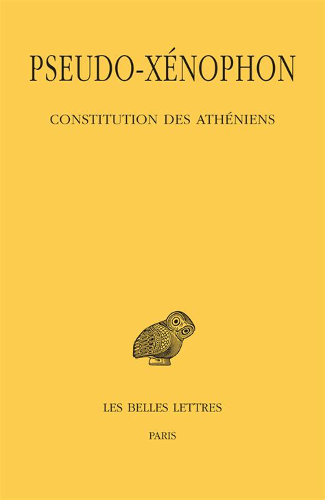 Constitution Des Athéniens Collection Collection Des Universités De