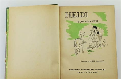 Vintage Heidi By Johanna Spyri Hardcover Book Whitman Publishing Company 1955 Ebay