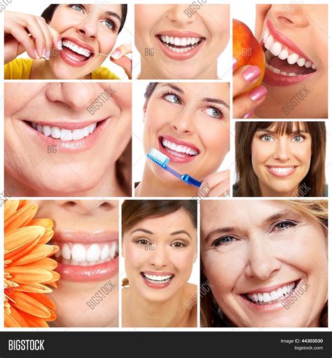 Beautiful Woman Smile Teeth Collage Image And Photo Bigstock