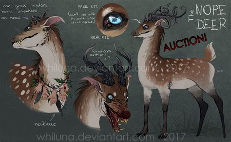 Nope Deer By Whiluna Creature Design Mythical Creatures Art Not