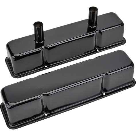 Speedway Chevy Tall Valve Covers W Breather Tubes Black Steel