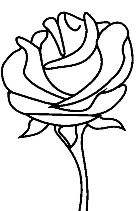 Cartoon Rose Flower Coloring Page