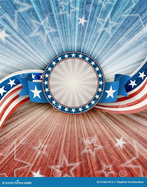 Abstract American Patriotic Background With Banner Stock Vector