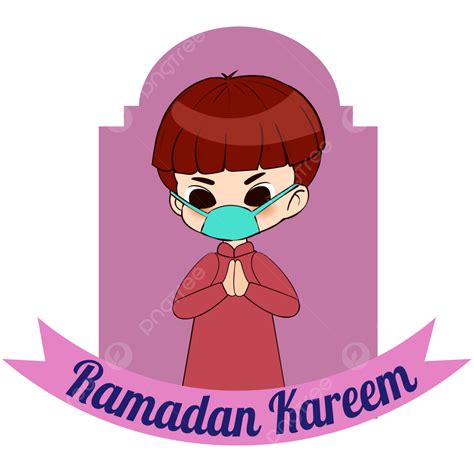 Lindo Niño Con Máscara Ramadán Png Ramadán Máscara Dibujos Animados